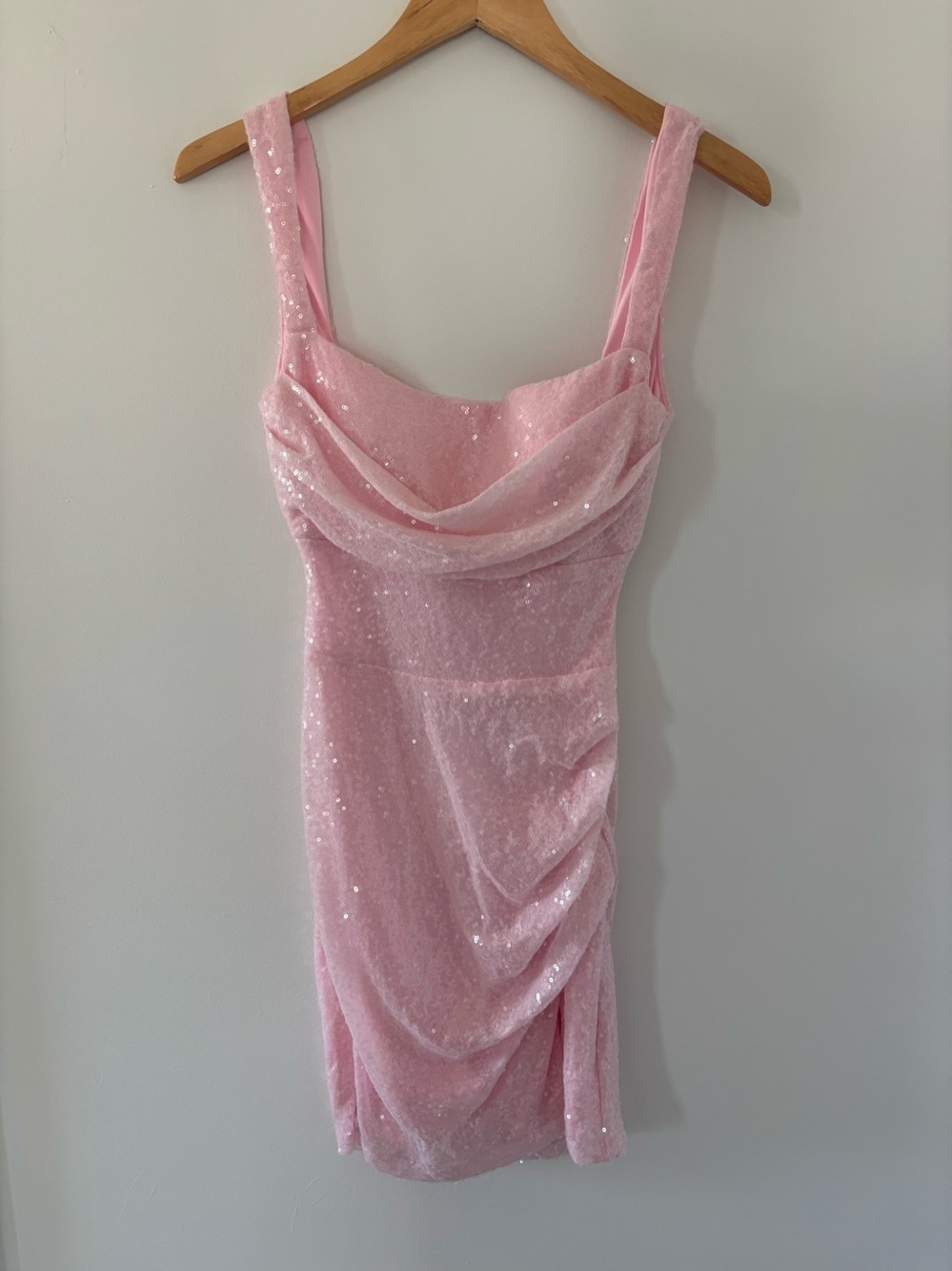 Windsor Pink Sequin Square Neck Dress Size S